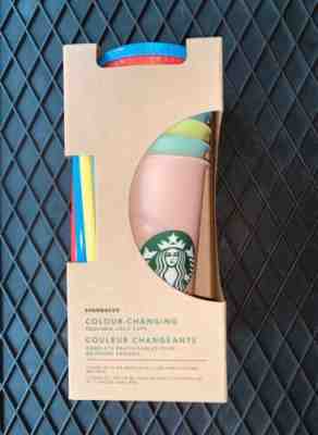 Starbucks Color Changing Reusable Cold Cup Tumbler Pack of 5 w/ Lids Straws 24oz - Sold on eBay Jun, 25th 2019 for $74.95