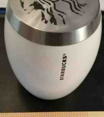 2011 Starbucks white canister with stainless lid - Sold on eBay Jun, 25th 2019 for $18.00