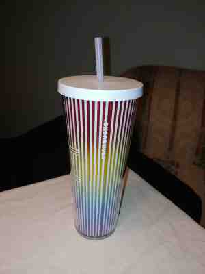 STARBUCKS 2019 COLD CUP LOVE RAINBOW PRIDE RED YELLOW BLUE WHITE TUMBLER 24 fl - Sold on eBay Jun, 25th 2019 for $28.00