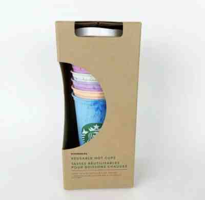 Starbucks Colorful Marble Reusable Hot Cups 6 Pack Variety Colors Drink Cup NEW - Sold on eBay Jun, 25th 2019 for $24.88