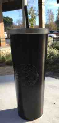 RARE New Starbucks STAINLESS STEEL BLACK MATTE  Cold Tumbler Venti 24oz w/ Straw - Sold on eBay Jun, 25th 2019 for $39.99