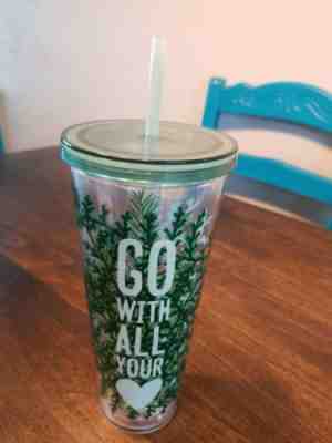 Starbucks Tumbler Go With All Your Heart Christmas Gift Snowflakes Green - Sold on eBay Jun, 28th 2019 for $15.00