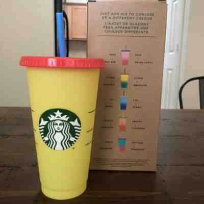NEW RARE Starbucks Color Changing Reusable Cold Cup - Citron to Emerald - Sold on eBay Jun, 28th 2019 for $16.50