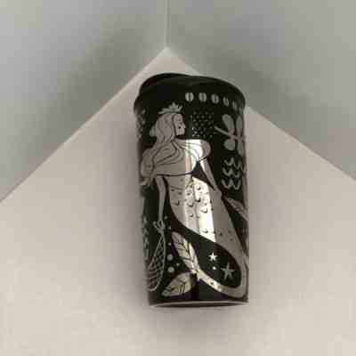 Starbucks 2017 Brown & Silver Mirrored Siren Ceramic Travel Tumbler 12 Oz - Sold on eBay Jun, 28th 2019 for $16.99