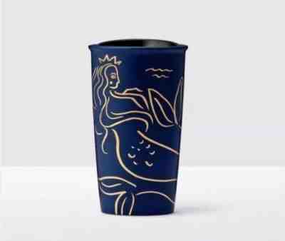  NEW  2017 Starbucks Golden Siren at Sea Navy Blue Ceramic Tumbler 12 oz - Sold on eBay Jun, 28th 2019 for $53.99