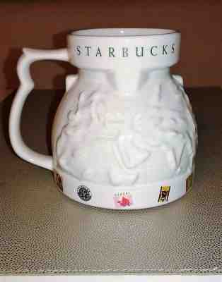 Starbucks 20oz White Textured Globe World Travel Stamps No Slip LARGE Coffee Mug - Sold on eBay Jun, 28th 2019 for $25.33