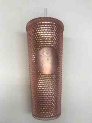 Starbucks Iridescent JEWELED Tumbler Summer 2019 - 24oz Rose Gold Pink Studded - Sold on eBay Jun, 28th 2019 for $34.99