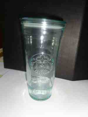 Starbucks Recycled Glass Tumbler 20 OZ Cold Cup Made in Spain With Top mint ? - Sold on eBay Jun, 28th 2019 for $95.00