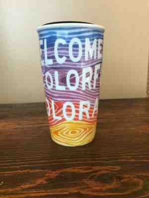 Starbucks Welcome to Colorful Colorado Double Wall Ceramic Traveller Mug 12 oz - Sold on eBay Jun, 28th 2019 for $31.99