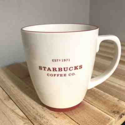 Starbucks 2007 Est 1971 Abbey Logo Coffee Cup Large Mug White Red 18oz Excellent - Sold on eBay Jun, 28th 2019 for $18.99