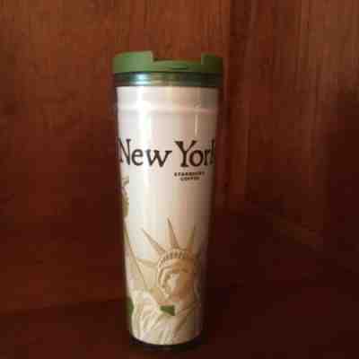 STARBUCKS COFFEE NEW YORK TUMBLER 12 OZ. CUP COLLECTIBLE GREEN STATUE OF LIBERTY - Sold on eBay Jun, 28th 2019 for $17.00