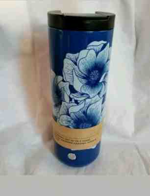 NWT Starbucks Stainless Steel Insulated Blue Floral Summer 2019  16 oz Tumbler - Sold on eBay Jun, 28th 2019 for $25.00