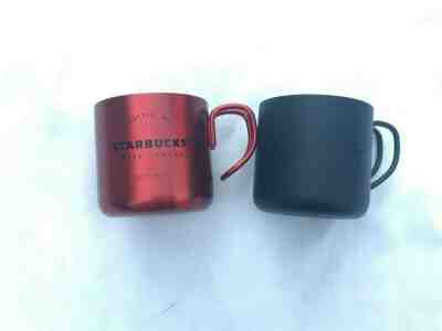 STARBUCKS 2 STAINLESS STEEL COFFEE ESPRESSO DEMITASSE MUGS 3 OZ - Sold on eBay Jun, 27th 2019 for $25.00