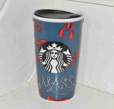 STARBUCKS MASS Boston Lobster Navy Coffee Travel Mug Sold Out 2016 12OZ - Sold on eBay Jun, 27th 2019 for $24.00