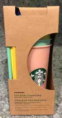 NEW! Starbucks COLOR CHANGING Cold Cup Collection 5 Pack Lid Straw 24oz RARE! - Sold on eBay Jun, 27th 2019 for $76.00