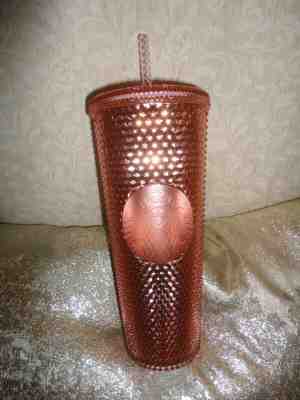 New Starbucks 2019 Rose Gold Radiant Iridescenti Cold Cup Tumbler 24oz W Straw - Sold on eBay Jun, 27th 2019 for $29.00
