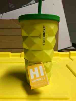 Starbucks Hawaii 2016 Pineapple Grande 16 oz. Metal Tumbler CUP *New with Damage - Sold on eBay Jul, 4th 2019 for $24.99