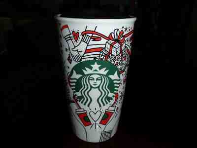 Starbucks 2017 Travel Tumbler Christmas Holiday Ceramic Mug Cup - Sold on eBay Jul, 4th 2019 for $19.94