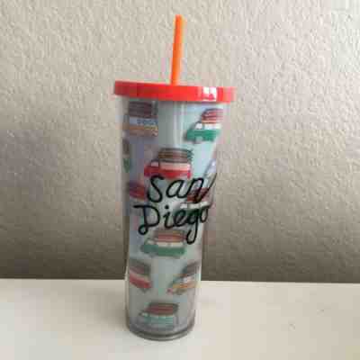 Starbucks Cold Cup Tumbler San Diego 24 Oz Venti Summer 2019 Surfboard VW Bus - Sold on eBay Jul, 4th 2019 for $35.99