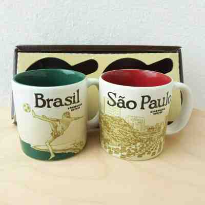 2 Demitasse Starbucks City Mugs 3 oz BRASIL &  SAO PAULO With Original Package