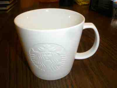 STARBUCKS 2015 ETCHED MERMAID EMBOSSED Mug Cup White 12oz - Sold on eBay Jul, 4th 2019 for $19.99