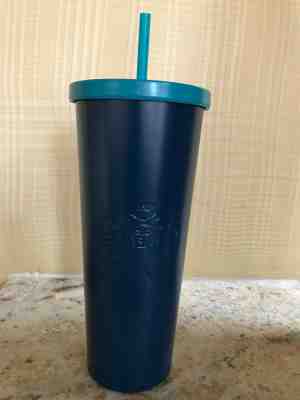 New Starbucks Stainless Steel Navy Blue Cold Cup Tumbler 24oz Turquoise Aqua Lid - Sold on eBay Jul, 4th 2019 for $39.95