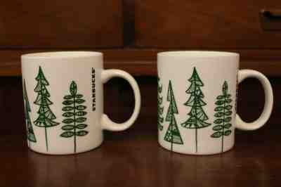 Nice! 2015 Starbucks Christmas Coffee MUG Holiday Green Tree 12 oz Set of 2 Mugs - Sold on eBay Jul, 4th 2019 for $21.99