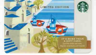 Greek Island Starbucks Coffee Company Gift Card Greece Boat Ship Water 2014 6103 - Sold on eBay Jul, 4th 2019 for $16.00