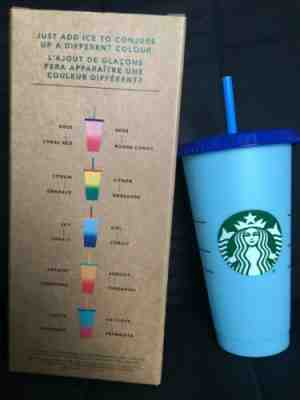 Starbucks COLOR CHANGING 1 Cold Cup 24oz-  Sky Cobalt Single cup only - Sold on eBay Jul, 4th 2019 for $19.99