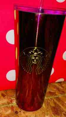 New Starbucks 2019 Summer Rainbow Iridescent Metallic Stainless Tumbler Cup 24oz - Sold on eBay Jul, 3rd 2019 for $39.00