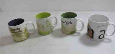 Lot of 4 Starbucks Coffee Mugs: New York, Bali. Puerto Vallarta,Kona - Sold on eBay Jul, 3rd 2019 for $29.99