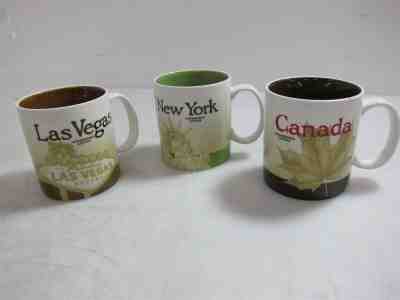 Lot of 3 Starbucks Coffee Mugs: New York, Las Vegas, Canada - Sold on eBay Jul, 3rd 2019 for $33.00