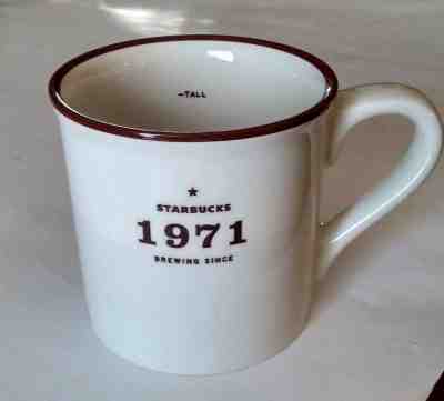 Starbucks Coffee MUG TALL White W/Brown Rim NEW!! **LOOK** - Sold on eBay Jul, 3rd 2019 for $29.88