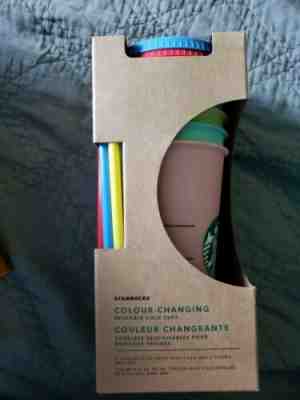Starbucks Color Changing Reusable Cold Cup Collection Pack of 5 Lids Straws 24oz - Sold on eBay Jul, 3rd 2019 for $66.50