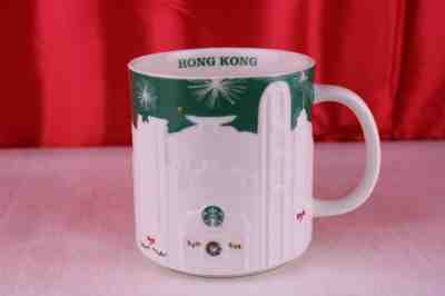 STARBUCKS 2015 X'mas Green City Mug China Hong Kong City Relief Skyline Yacht - Sold on eBay Jul, 3rd 2019 for $22.95