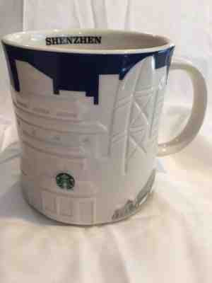 Rare 2013 Starbucks Shenzhen Ceramic Blue/White Relief Mug 16 oz - Sold on eBay Jul, 3rd 2019 for $15.00