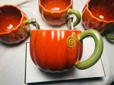 Starbucks Pumpkin Spice Latte w/ Vine  Tea Mug 2007 Set of 4  - Sold on eBay Jul, 3rd 2019 for $28.00
