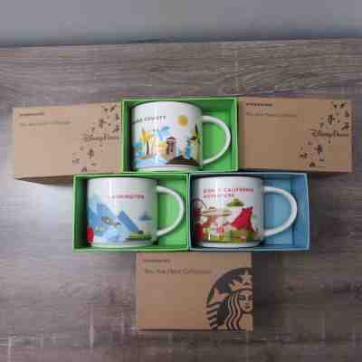 LOT Of 3: Starbucks Mugs Washington California Adventure Orange Co. You Are Here - Sold on eBay Jul, 3rd 2019 for $67.99