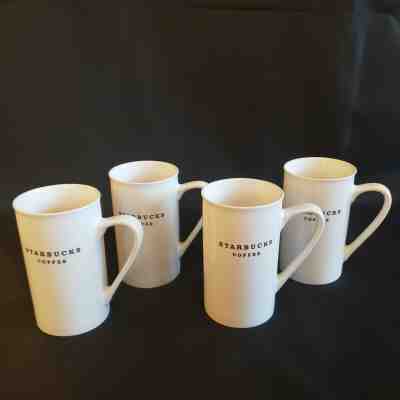 STARBUCKS Logo Retired Elegant 2003 Bone White Tall Coffee Tea Mug Cup Lot 4 - Sold on eBay Jul, 3rd 2019 for $27.77