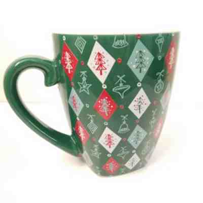 Starbucks Barista Mug 20oz Holiday '02 Green Red Diamond Ornament Coffee Tea Cup - Sold on eBay Jul, 3rd 2019 for $15.00