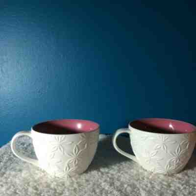 Starbucks 2008 White/Pink 12oz Cups (2) - Sold on eBay Jul, 3rd 2019 for $25.00