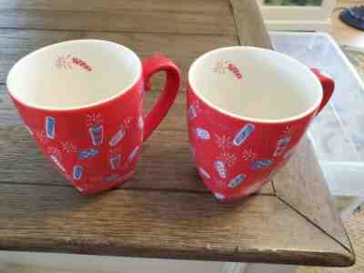 Starbucks Barigta 2002 - 2 Fireworks - 4th of July Ceramic Mugs - Sold on eBay Jul, 3rd 2019 for $18.99