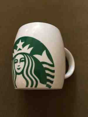 2010 STARBUCKS Green Mermaid Logo White Ceramic Barrel Style Coffee Mug 14 oz - Sold on eBay Jul, 3rd 2019 for $16.99