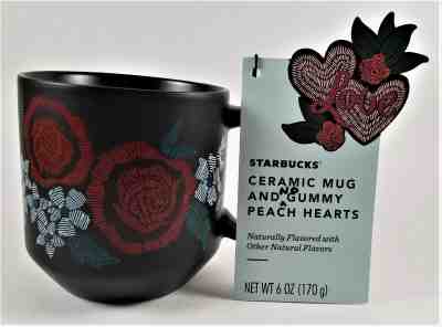 Starbucks 2019 Valentines Flowers Black Ceramic Coffee Mug 10 Fl Oz/ 296 mL - Sold on eBay Jul, 2nd 2019 for $34.99