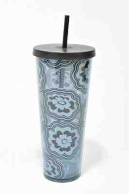 Starbucks Acrylic Tumbler, Blue Black Flowers, Venti 24 fl oz, Cold Cup - Sold on eBay Jul, 2nd 2019 for $19.99