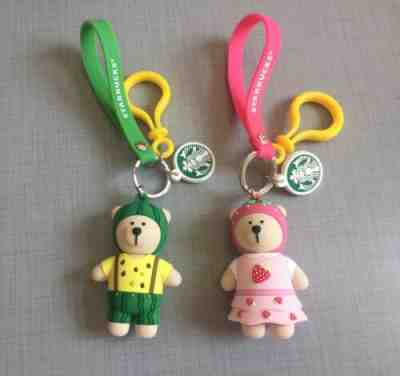 Starbucks Watermelon & Strawberry Bearista Bear Keychain / Key Ring Set -No card - Sold on eBay Jul, 2nd 2019 for $34.99