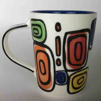 Starbucks Hand Painted Piendre Coffee Tea Cocoa Mug Geometric 16 oz Retired 2009 - Sold on eBay Jul, 2nd 2019 for $18.99