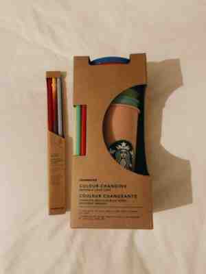 2019 Starbucks Color Changing Reusable Cold Cups With Extra Straws - New & Rare - Sold on eBay Jul, 2nd 2019 for $71.00