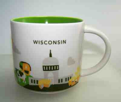 Starbucks Wisconsin Coffee Mug You Are Here Collection YAH 14oz 2014 New  - Sold on eBay Jul, 2nd 2019 for $24.99