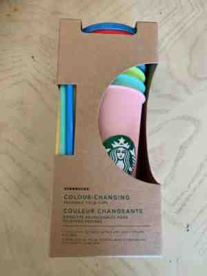 RARE Starbucks Color Changing Reusable Cold Cups (5 Cups/ 5 Lids/ 5 Straws) NIB - Sold on eBay Jul, 2nd 2019 for $85.00
